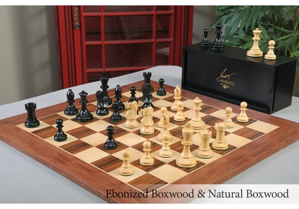 Large Wood Carving Chess Pieces With Box, Luxury Wooden Chess