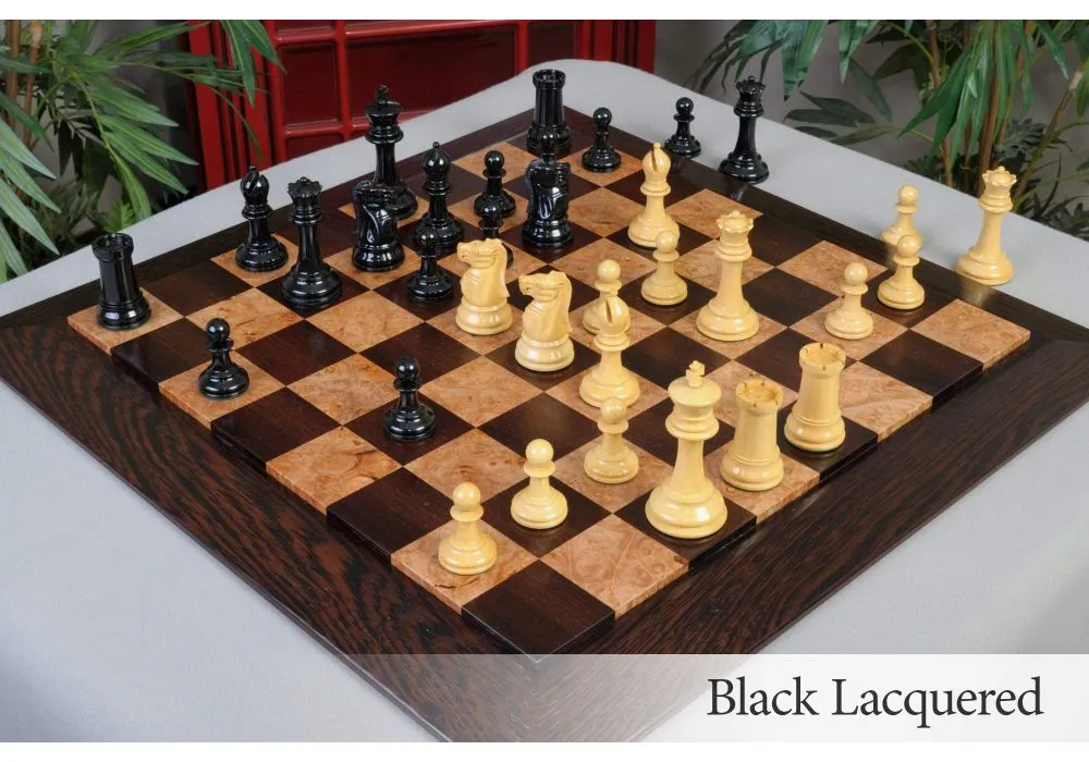 The Queen's Gambit Final Game Chess Set Ebonized & Boxwood Pieces with Queen's  Gambit Board - 4 King - The Chess Store