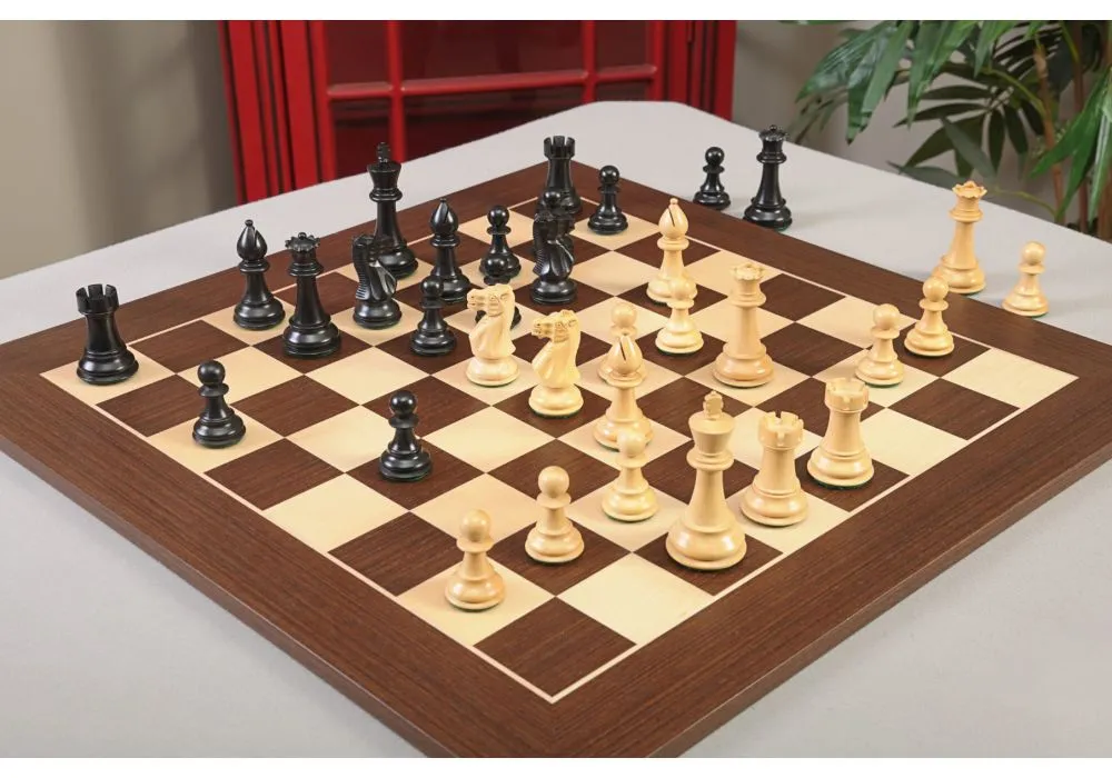 WE Games Traditional Staunton Wood Chess Set with a Wooden Board – 15 inch  Board with 3.75 inch King