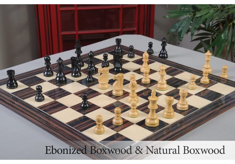 The Queen's Gambit Final Game Chess Set Ebonized & Boxwood Pieces with  Queen's Gambit Board - 4 King