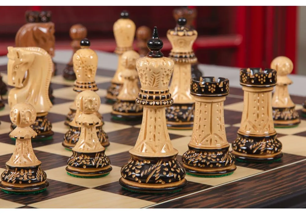 The Grandmaster Chess Set and Board Combination - Blue Gilded