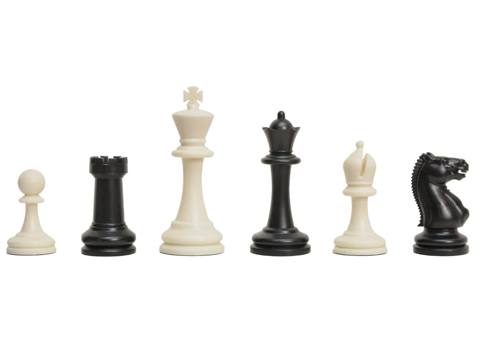 Combo of the Study Analysis Plastic Chess Pieces & Wooden Chess Board -  3.1 King