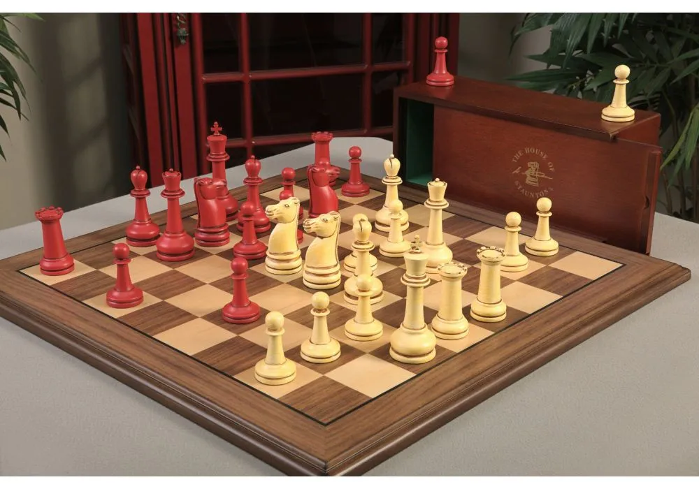 ANTIQUE JAQUES TOURNAMENT SIZE CHESS SET ORIGINAL BOX