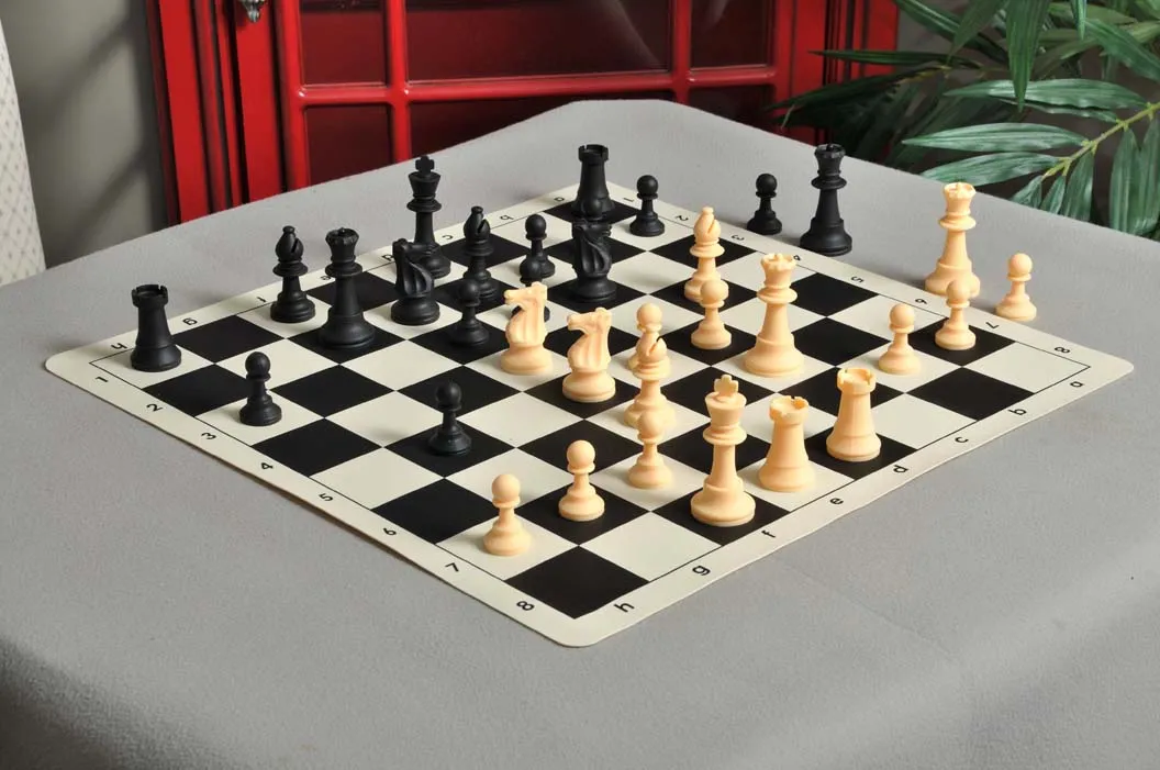 3.75/" King Regulation Silicone Chess Tournament Half Set Natural