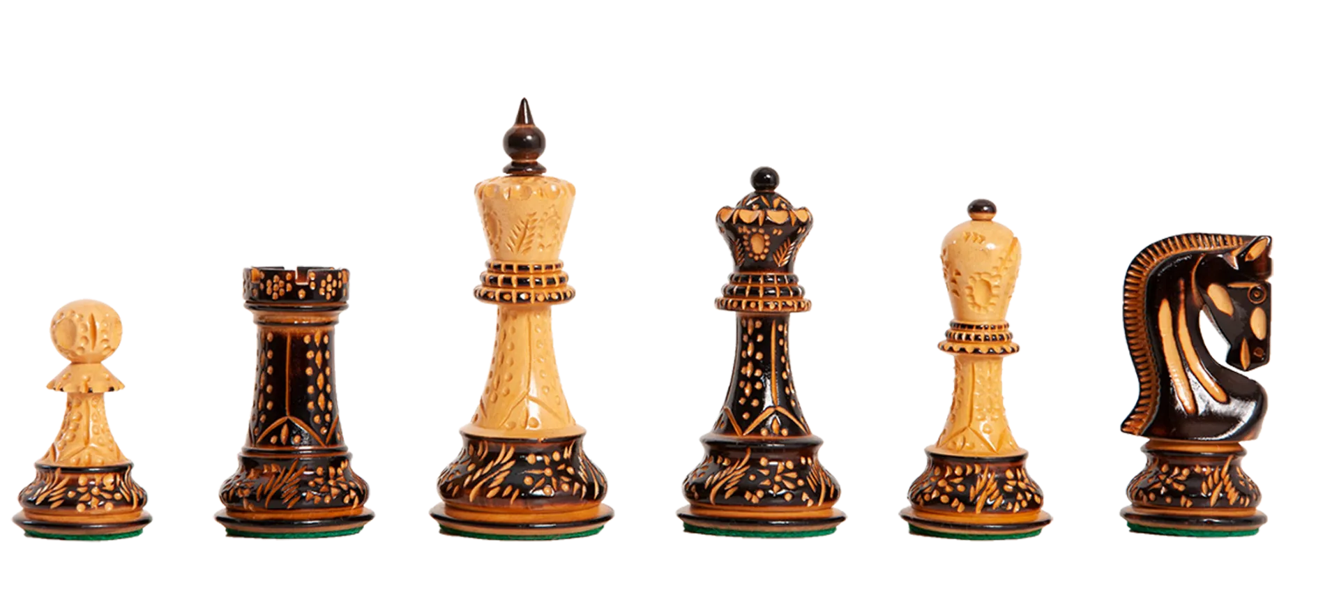 The Burnt Zagreb '59 Series Chess Pieces - 3.875" King