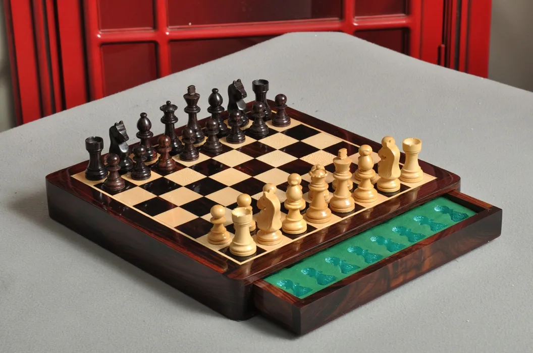USCF Sales WOODEN Travel Chess Set 10" Square eBay