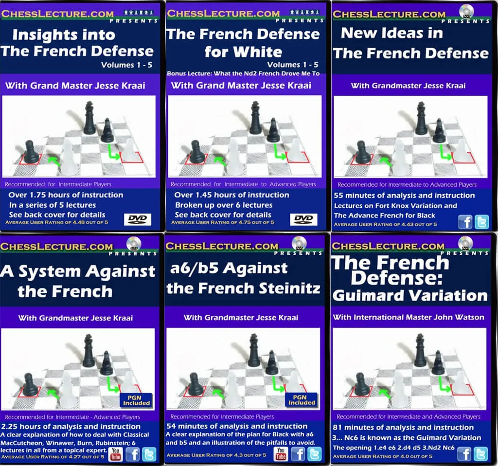 The Definitive French Collection - 6 DVDs - Chess Lecture