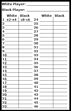 Chess Notation Handout