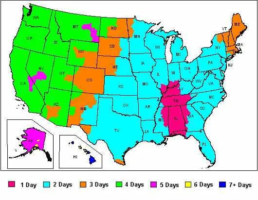 House of Staunton Fedex Delivery Time Map