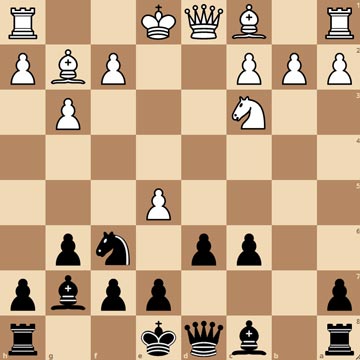 The Sicilian defense chess opening: Black fight for center control.